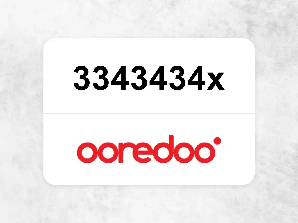 Ooredoo Mobile Phone  3343434x
