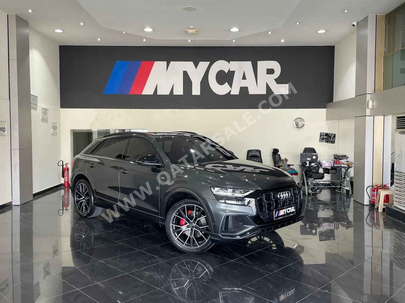 Audi  Q8  S-Line  2019  Automatic  86,000 Km  6 Cylinder  All Wheel Drive (AWD)  SUV  Gray  With Warranty