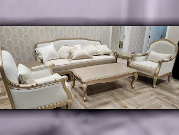 Sofas, Couches & Chairs Sofa Set  White  With Table  and Side Tables