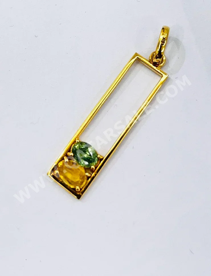 Gold Pendants  Qatar  Unisex  By Item ( Designers )  3.03 Gram  With Stone(s)  Free Shipping  Yellow Gold  18k