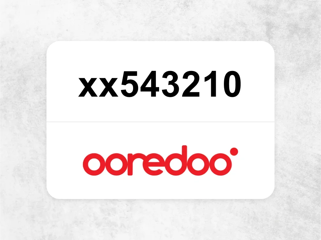Ooredoo Mobile Phone  xx543210