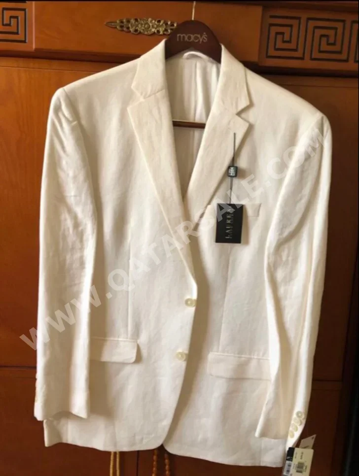 Men Clothes Ralph Lauren  Linen /  Jackets  White  USA  Spring/Summer  Adjustable  Warranty / Size: 42