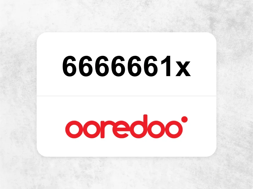 Ooredoo Mobile Phone  6666661x
