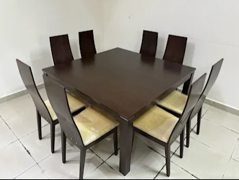 Dining Table with Chairs  Brown & Red