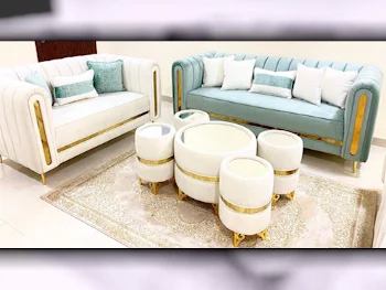 Sofas, Couches & Chairs Sofa Set  Velvet  Multi-Color  With Table  and Side Tables