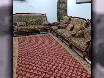 Sofas, Couches & Chairs Sofa Set  - Fabric  - Brown  - With Table  and Side Tables