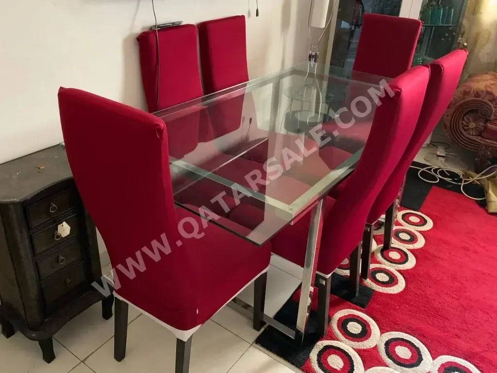 Table & Chair  Glass  Metal  Multicolor  Rectangle Table