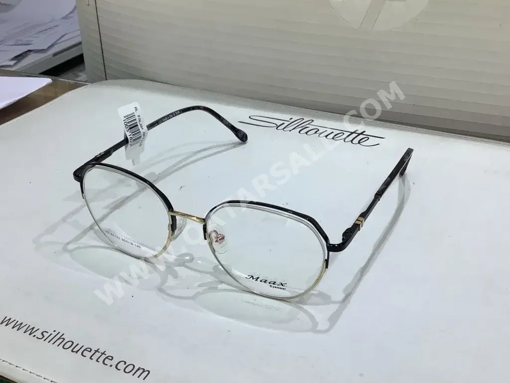 MAAX  Prescription Glasses  Black  Round  Italy  Warranty  for Unisex