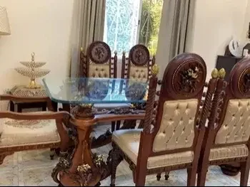 Dining Table with Chairs  - Brown  - 8 Seats