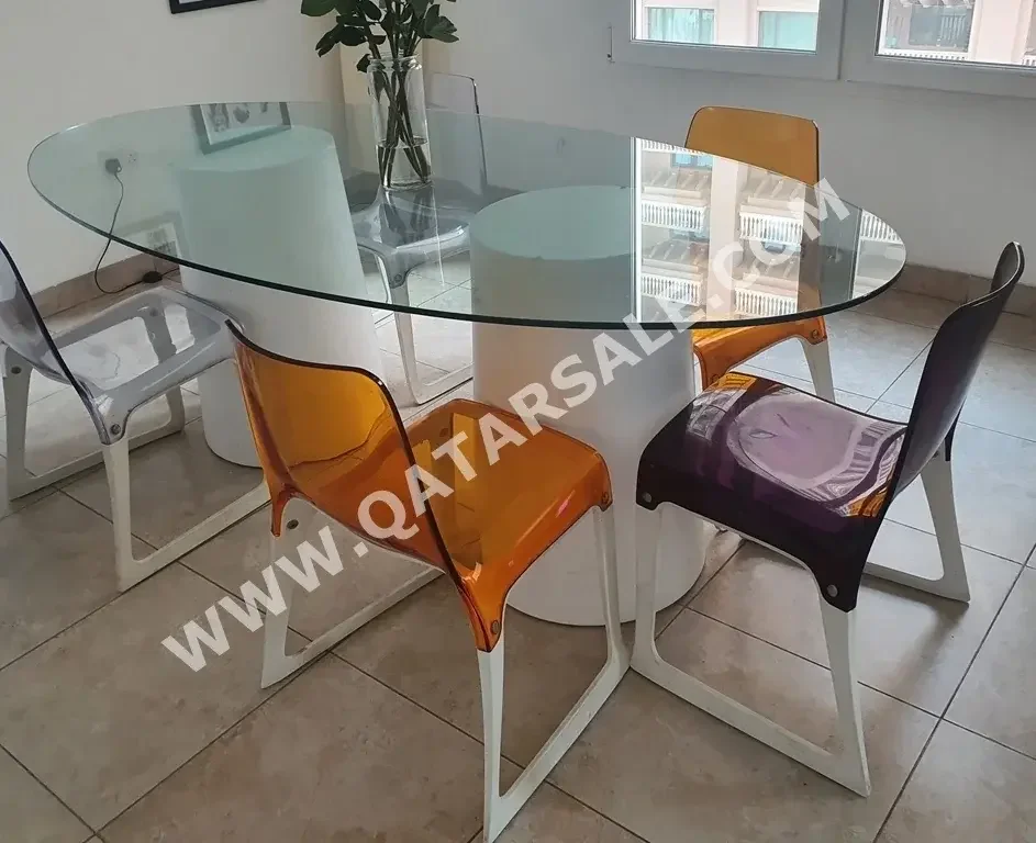 Dining Table with Chairs  - Transparent  - Italy  - 6 Seats