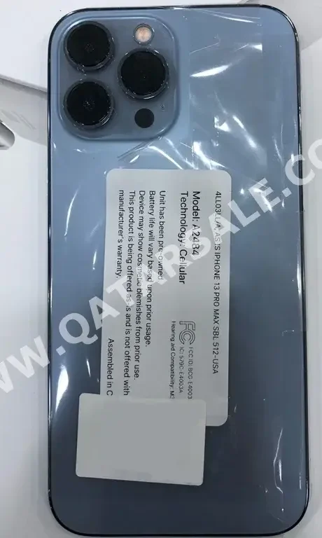 Apple  - iPhone 13  - Pro Max  - Blue  - 512 GB  - Under Warranty