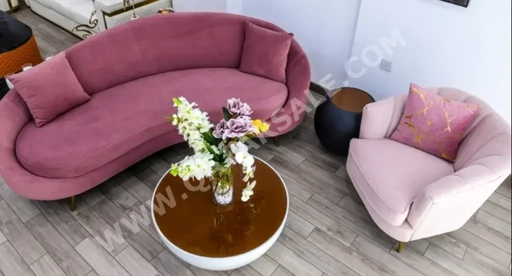 Sofas, Couches & Chairs 3-Seat Sofa & One Armchair  - Pink
