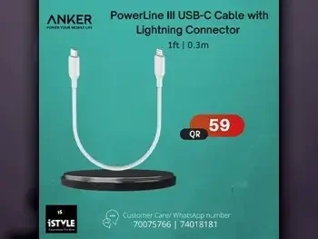 Wired Chargers & Wireless Chargers Charger Only  Apple/Apple Products  Anker  White