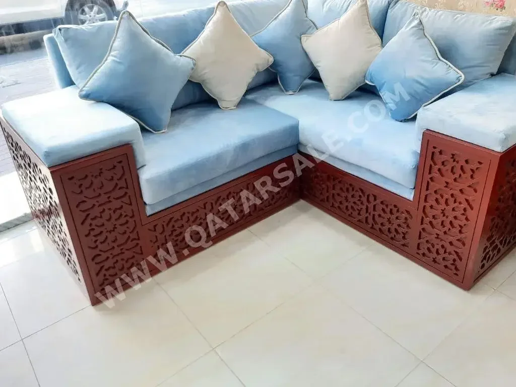 Sofas, Couches & Chairs Corner Sofas  - Velvet  - Turquoise