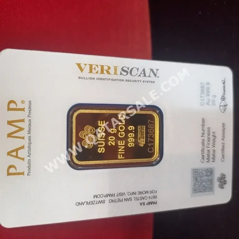 Gold Gold Bar  Unisex  By Weight  20 Gram  Yellow Gold  24k