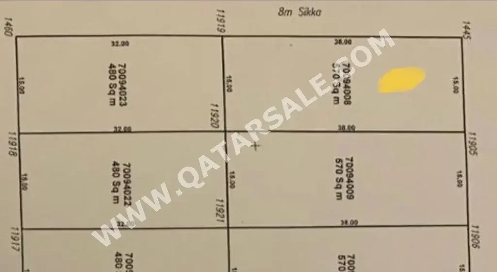 Lands For Sale in Doha  -Area Size 570 Square Meter