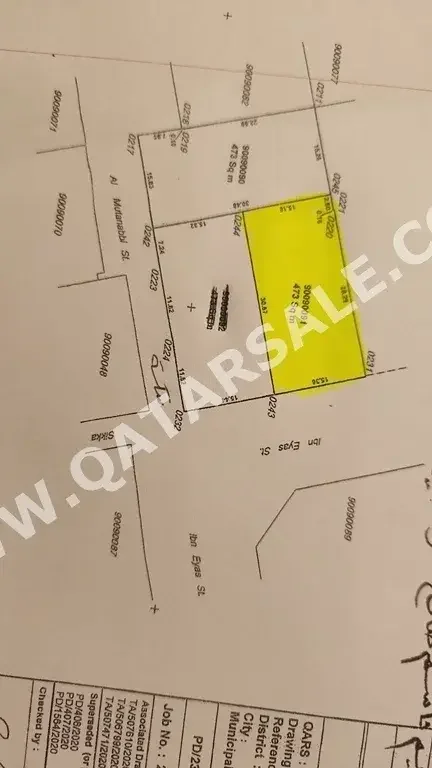Lands For Sale in Al Wakrah  - Al Wakrah  -Area Size 473 Square Meter