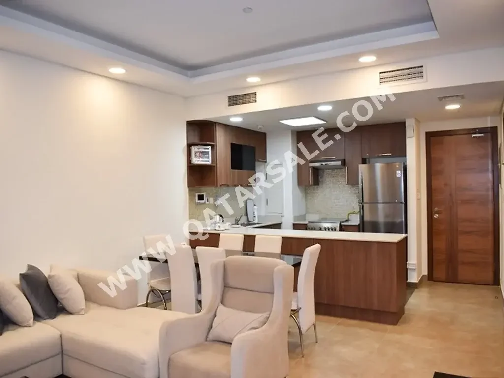 1 Bedrooms  Apartment  For Rent  in Lusail -  Commercial Boulevard  Semi Furnished