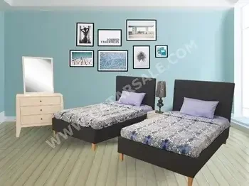 أطقم غرف نوم - طقم مكون من 4 قطع  - اللون الرمادي