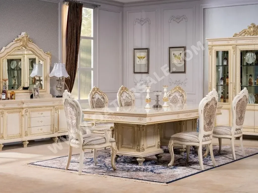 Dining Table with Chairs and Buffet  - Beige  - China  - 6 Seats