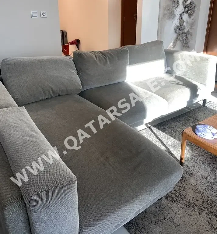 Sofas, Couches & Chairs IKEA  3-Seat Sofa & One Armchair  - Fabric  - Gray  - With Table